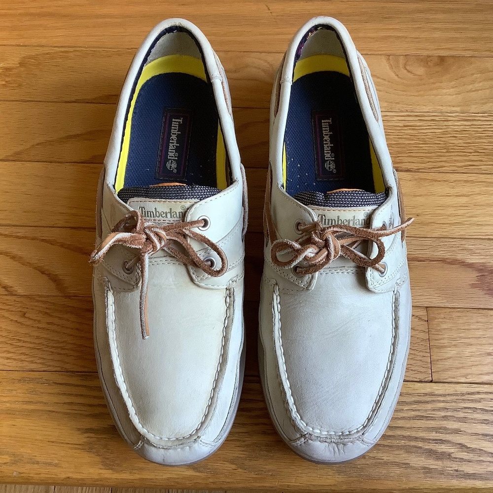 Timberland Men’s Classic Boat Shoe Nubuck Leather Beige SZ 12